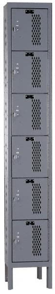 Hallowell - 6 Door, 6 Tier, Heavy-Duty Ventilated Wardrobe & Box Lockers - Industrial Tool & Supply