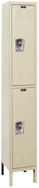 Hallowell - 2 Door, 2 Tier, Ready-Built Wardrobe & Box Lockers - Industrial Tool & Supply