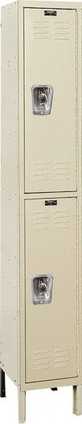 Hallowell - 2 Door, 2 Tier, Ready-Built Wardrobe & Box Lockers - Industrial Tool & Supply