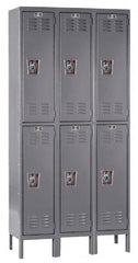 Hallowell - 6 Door, 2 Tier, Ready-Built Wardrobe & Box Lockers - Industrial Tool & Supply