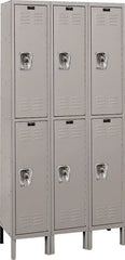 Hallowell - 6 Door, 2 Tier, Ready-Built Wardrobe & Box Lockers - Industrial Tool & Supply