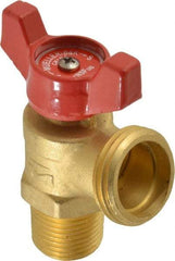 B&K Mueller - 1/2" Pipe, Brass, MNPT, SWT x GHT End Connection, Boiler Drain Valve - 125 psi WOG Rating, Wing Tee Handle - Industrial Tool & Supply