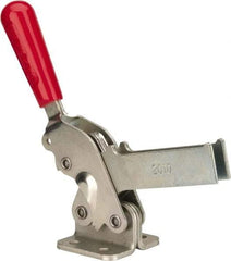 De-Sta-Co - 1,400 Lb Holding Capacity, Vertical Handle, Manual Hold Down Toggle Clamp - 66° Handle Movement, 78° Bar Opening, U-Bar, Flanged Base, Electro-Plated Zinc, Carbon Steel - Industrial Tool & Supply