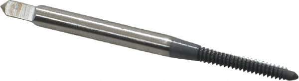 OSG - #4-40 UNC 2B/3B 2 Flute elektraLUBE Finish High Speed Steel Straight Flute Standard Hand Tap - Plug, Right Hand Thread, 1-7/8" OAL, 9/16" Thread Length, H2 Limit - Exact Industrial Supply