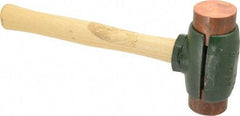 Garland - 6-1/2 Lb Head 2" Face Copper Split Head Hammer - Wood Handle - Industrial Tool & Supply