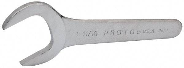 Proto - 1-11/16" Standard Service Open End Wrench - 7-5/8" OAL, Single End, Satin Finish, 30° Head Angle - Industrial Tool & Supply