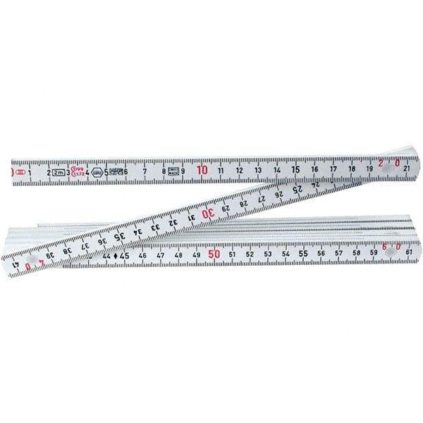 Wiha - Folding Rules Overall Length (Feet): 6.56 Graduation (Inch): 3/32 - Industrial Tool & Supply