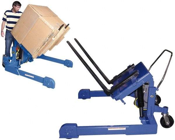 Vestil - 4,000 Lb Load Limit, Straddle Portable Tilting Table - 90° Tilting Angle, 2-5/8' Low Height - Industrial Tool & Supply