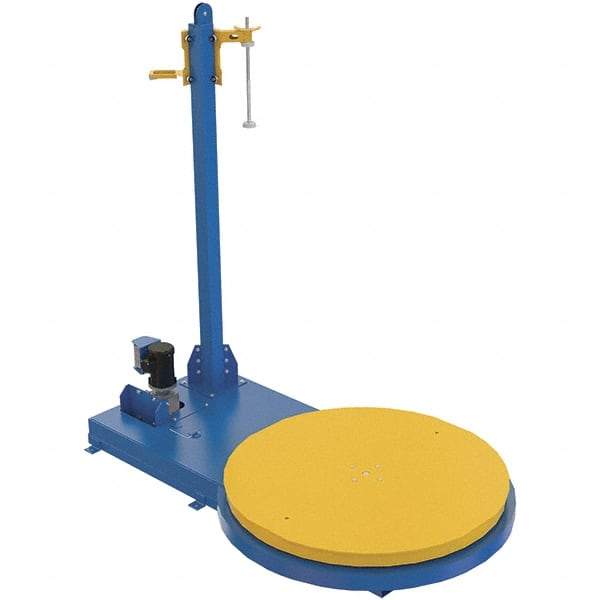 Vestil - 60 Inch Diameter, 8 to 12 Pallets per Hour, Semi Automatic, Medium Duty Stretch and Pallet Wrap Machine - 5,000 Lbs. Capacity, 3 to 12 RPM, 11 Inch High, 10 and 20 Inch Film Height - Industrial Tool & Supply