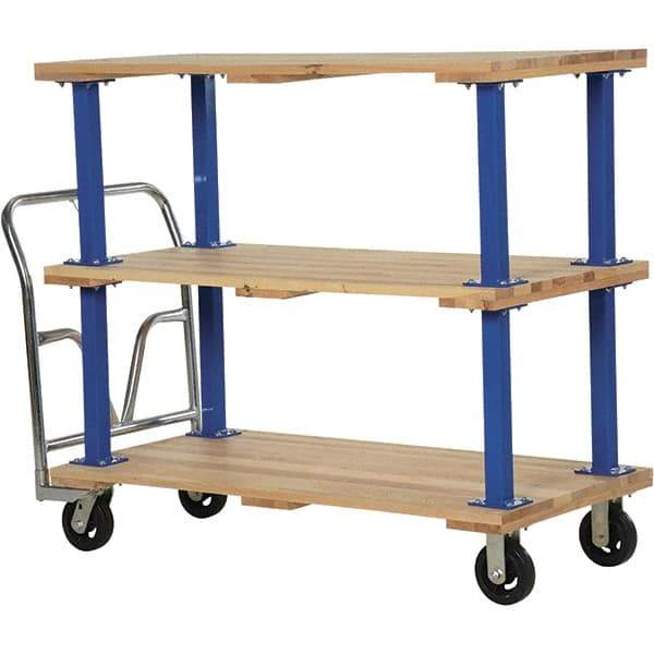 Vestil - 1,600 Lb Capacity Hardwood Platform Truck - Hardwood Deck, 27" OAW - Industrial Tool & Supply