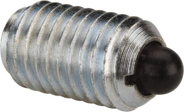 Gibraltar - 5/8-11, 1-1/16" Thread Length, 0.215" Plunger Projection, Steel Threaded Spring Plunger - 0.31" Max Plunger Diam, 1.062" Plunger Length, 7 Lb Init End Force, 50 Lb Final End Force - Industrial Tool & Supply