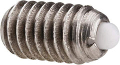 Gibraltar - 5/16-18, 9/16" Thread Length, 1/12" Plunger Projection, Stainless Steel Threaded Spring Plunger - 0.135" Max Plunger Diam, 0.562" Plunger Length, 3.7 Lb Init End Force, 15.5 Lb Final End Force - Industrial Tool & Supply