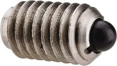 Gibraltar - 3/8-16, 5/8" Thread Length, 0.11" Plunger Projection, Stainless Steel Threaded Spring Plunger - 0.186" Max Plunger Diam, 0.625" Plunger Length, 4.5 Lb Init End Force, 18.5 Lb Final End Force - Industrial Tool & Supply