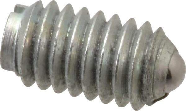 Gibraltar - 5/16-18, 0.156" Ball Diam, 37/64" Body Length, 0.04" Max Ball Reach, Threaded Ball Plunger - Steel Body, Steel Ball, 2 Lb Initial End Force, 4.5 Lb Final End Force - Industrial Tool & Supply