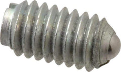 Gibraltar - 5/16-18, 0.156" Ball Diam, 37/64" Body Length, 0.04" Max Ball Reach, Threaded Ball Plunger - Steel Body, Steel Ball, 2 Lb Initial End Force, 4.5 Lb Final End Force - Industrial Tool & Supply