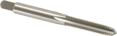 OSG - 1/4-28 UNF 4 Flute Bright Finish High Speed Steel Straight Flute Standard Hand Tap - Plug, Right Hand Thread, 2-1/2" OAL, 1" Thread Length, H1 Limit, Oversize - Exact Industrial Supply