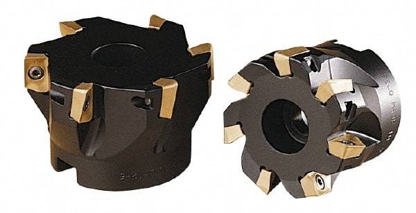 Kennametal - 6 Inserts, 3" Cut Diam, 1" Arbor Diam, 0.6" Max Depth of Cut, Indexable Square-Shoulder Face Mill - 0/90° Lead Angle, 1.96" High, AP.T 1604.., AP.W 1604.. & APEX 1604.. Insert Compatibility, Through Coolant, Series 7690 VA 16 - Industrial Tool & Supply