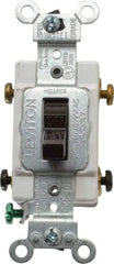 Leviton - 2 Pole, 120 to 277 VAC, 20 Amp, Commercial Grade, Toggle, Wall and Dimmer Light Switch - 1.31 Inch Wide x 4.06 Inch High - Industrial Tool & Supply