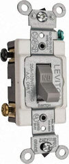 Leviton - 2 Pole, 120 to 277 VAC, 20 Amp, Commercial Grade, Toggle, Wall and Dimmer Light Switch - 1.31 Inch Wide x 4.06 Inch High - Industrial Tool & Supply