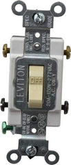 Leviton - 2 Pole, 120 to 277 VAC, 20 Amp, Commercial Grade, Toggle, Wall and Dimmer Light Switch - 1.31 Inch Wide x 4.06 Inch High - Industrial Tool & Supply