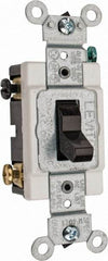 Leviton - 3 Pole, 120 to 277 VAC, 20 Amp, Commercial Grade, Toggle, Wall and Dimmer Light Switch - 1.31 Inch Wide x 4.06 Inch High - Industrial Tool & Supply