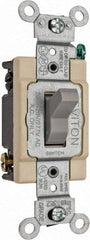 Leviton - 4 Pole, 120 to 277 VAC, 20 Amp, Commercial Grade, Toggle, Wall and Dimmer Light Switch - 1.31 Inch Wide x 4.06 Inch High - Industrial Tool & Supply