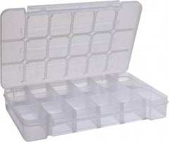 Akro-Mils - 9-1/2" Wide x 14-3/8" High x 2-1/2" Deep, Small Parts Storage Case - Clarified Polypropylene Frame, 3 to 18 Compartments, 2-7/8" Wide x 2-3/8 to 14" High x 2" Deep Bin - Industrial Tool & Supply