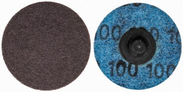 Tru-Maxx - 1-1/2" Disc Diam, 100 Grit, Aluminum Oxide Quick Change Disc - Type R Attaching System, Coated, Brown, Fine Grade, 30,000 RPM - Industrial Tool & Supply