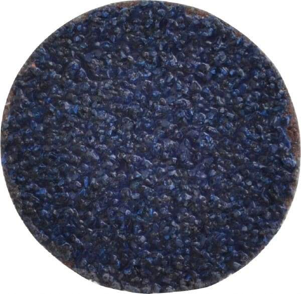 Tru-Maxx - 1-1/2" Disc Diam, 36 Grit, Zirconia Alumina Quick Change Disc - Type R Attaching System, Coated, Blue, Very Coarse Grade, 20,000 RPM - Industrial Tool & Supply