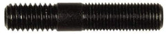Dorman - 3/8-24 Long Thread, 3/8-16 Short Thread, 2" OAL Unequal Double Threaded Stud - Steel, Black Oxide Finish, 1" Long Thread Length, 5/8" Short Thread Length - Industrial Tool & Supply