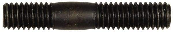 Dorman - 3/8-16 2-1/8" OAL Unequal Double Threaded Stud - Steel, Black Oxide Finish, 1" Long Thread Length, 5/8" Short Thread Length - Industrial Tool & Supply