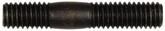Dorman - 3/8-16 2-1/8" OAL Unequal Double Threaded Stud - Steel, Black Oxide Finish, 1" Long Thread Length, 5/8" Short Thread Length - Industrial Tool & Supply