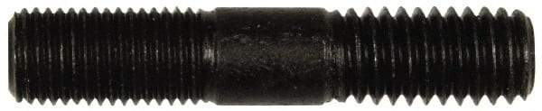 Dorman - 7/16-20 Long Thread, 7/16-14 Short Thread, 2-1/4" OAL Unequal Double Threaded Stud - Steel, Black Oxide Finish, 3/4" Long Thread Length, 3/4" Short Thread Length - Industrial Tool & Supply