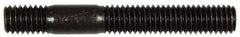 Dorman - 7/16-20 Long Thread, 7/16-14 Short Thread, 3-1/4" OAL Unequal Double Threaded Stud - Steel, Black Oxide Finish, 1-7/8" Long Thread Length, 5/8" Short Thread Length - Industrial Tool & Supply