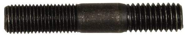 Dorman - 7/16-20 Long Thread, 7/16-14 Short Thread, 2-1/2" OAL Unequal Double Threaded Stud - Steel, Black Oxide Finish, 1" Long Thread Length, 13/16" Short Thread Length - Industrial Tool & Supply