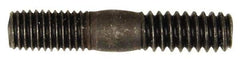 Dorman - 1/4-28 Long Thread, 1/4-20 Short Thread, 1-1/4" OAL Unequal Double Threaded Stud - Steel, Black Oxide Finish, 1/2" Long Thread Length, 1/2" Short Thread Length - Industrial Tool & Supply