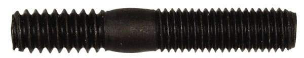 Dorman - 1/4-28 Long Thread, 1/4-20 Short Thread, 1-1/2" OAL Unequal Double Threaded Stud - Steel, Black Oxide Finish, 3/4" Long Thread Length, 1/2" Short Thread Length - Industrial Tool & Supply