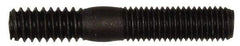 Dorman - 1/4-28 Long Thread, 1/4-20 Short Thread, 1-1/2" OAL Unequal Double Threaded Stud - Steel, Black Oxide Finish, 3/4" Long Thread Length, 1/2" Short Thread Length - Industrial Tool & Supply