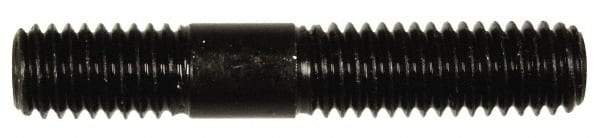 Dorman - 7/16-14 2-1/2" OAL Unequal Double Threaded Stud - Steel, Black Oxide Finish, 1-1/4" Long Thread Length, 3/4" Short Thread Length - Industrial Tool & Supply