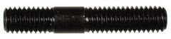 Dorman - 7/16-14 2-1/2" OAL Unequal Double Threaded Stud - Steel, Black Oxide Finish, 1-1/4" Long Thread Length, 3/4" Short Thread Length - Industrial Tool & Supply