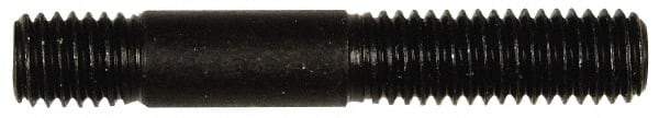 Dorman - 3/8-16 2-7/32" OAL Unequal Double Threaded Stud - Steel, Black Oxide Finish, 1-1/2" Long Thread Length, 7/16" Short Thread Length - Industrial Tool & Supply