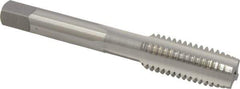 OSG - 1/2-13 UNC 4 Flute Bright Finish High Speed Steel Straight Flute Standard Hand Tap - Plug, Right Hand Thread, 3-3/8" OAL, 1-21/32" Thread Length, H2 Limit, Oversize - Exact Industrial Supply