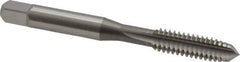 OSG - 1/4-20 UNC 3B 3 Flute Bright Finish High Speed Steel Straight Flute Standard Hand Tap - Plug, Right Hand Thread, 2-1/2" OAL, 1" Thread Length, H3 Limit, Oversize - Exact Industrial Supply