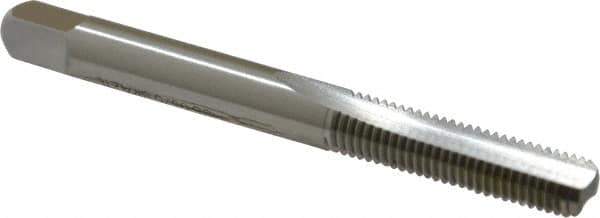 OSG - 1/4-28 UNF 3B 2 Flute Bright Finish High Speed Steel Straight Flute Standard Hand Tap - Bottoming, Right Hand Thread, 2-1/2" OAL, 1" Thread Length, H3 Limit, Oversize - Exact Industrial Supply