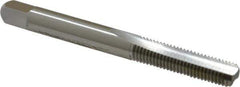 OSG - 1/4-28 UNF 3B 2 Flute Bright Finish High Speed Steel Straight Flute Standard Hand Tap - Bottoming, Right Hand Thread, 2-1/2" OAL, 1" Thread Length, H3 Limit, Oversize - Exact Industrial Supply