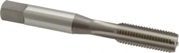 OSG - 5/16-24 UNF 3B 4 Flute Bright Finish High Speed Steel Straight Flute Standard Hand Tap - Bottoming, Right Hand Thread, 2-23/32" OAL, 1-1/8" Thread Length, H3 Limit, Oversize - Exact Industrial Supply