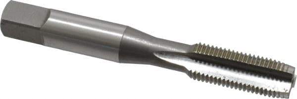 OSG - 3/8-24 UNF 3B 3 Flute Bright Finish High Speed Steel Straight Flute Standard Hand Tap - Plug, Right Hand Thread, 2-15/16" OAL, 1-1/4" Thread Length, H3 Limit, Oversize - Exact Industrial Supply
