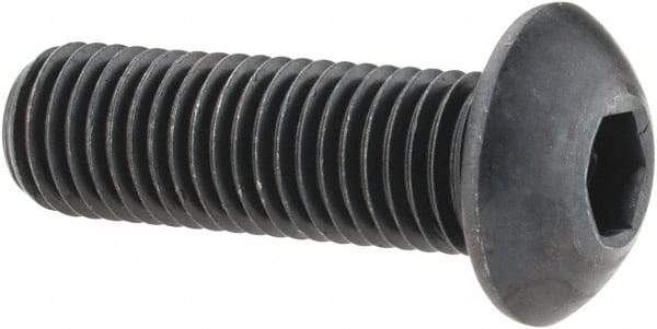 Holo-Krome - 5/16-24 UNF Hex Socket Drive, Button Screw - Alloy Steel, Black Oxide Finish, Fully Threaded, 1" Length Under Head - Industrial Tool & Supply