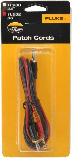 Fluke - Black/Red Electrical Test Equipment Patch Cord Set - Use with Test Equipment - Industrial Tool & Supply