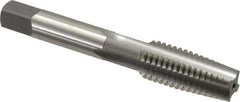 OSG - 9/16-12 UNC 4 Flute Bright Finish High Speed Steel Straight Flute Standard Hand Tap - Taper, Right Hand Thread, 3-19/32" OAL, 1-21/32" Thread Length, H3 Limit, Oversize - Exact Industrial Supply
